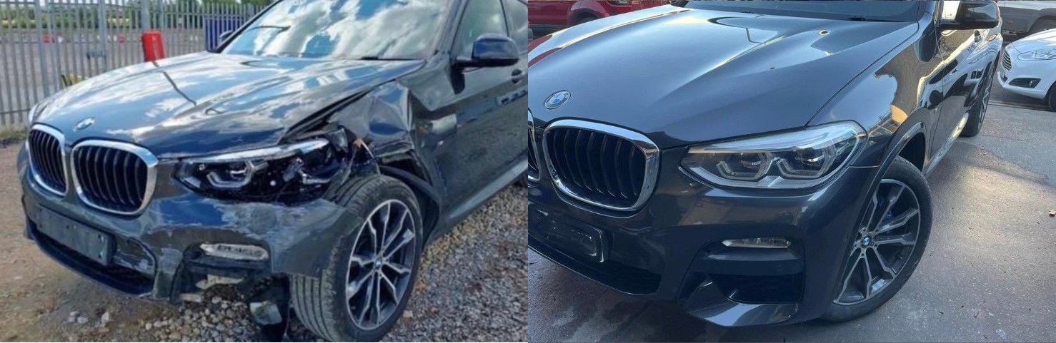 Image of another BMW in the workshop.